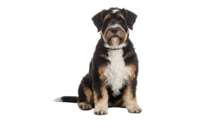 Cute Bernedoodle Dog Sitting Isolated