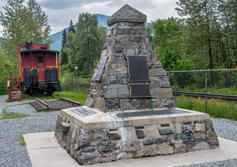 Memorial to Last Spike on Canada's Trans Continntal Railway
