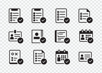 Checklist and Document Icons with Verification Marks