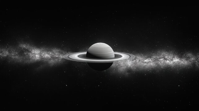 Stunning view of Saturn with rings set against a starry galaxy backdrop, perfect for space themes
