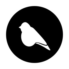 black and white illustration of bird icon
