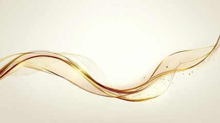 Elegant golden waves on a light beige background.