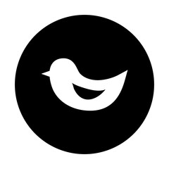black and white illustration of bird icon
