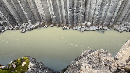 Basalt Column Canyon Formation in Iceland