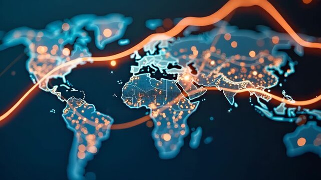 Economic Globalization: Impacts on National Competitiveness, Policy Reform, Trade Liberalization & Integrated Financial Markets in a Dynamic Global Landscape - Conceptual Image with Space