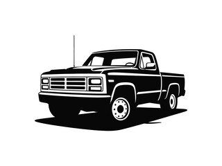 Vector art of vintage pickup truck, a classic symbol of american automotive design and a reminder of simpler times on the road