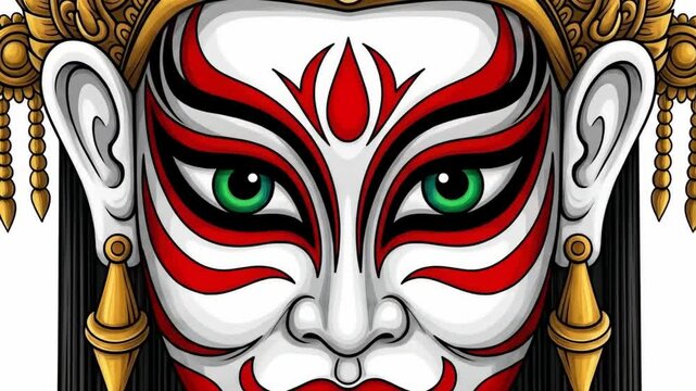 Illustration of Hindu Goddess Durga Face with Ornate Crown and Halo
By Game