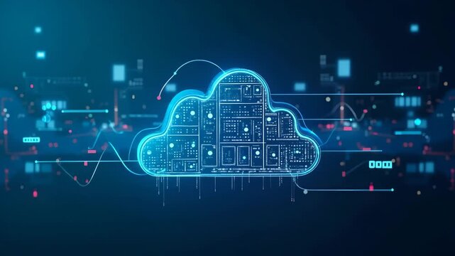 Insightful image capturing cloud computing trends with dynamic digital statistics and modern IT innovations driving global enterprise evolution and market growth in  Photo Stock  Concept  and empty sp