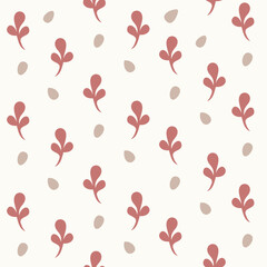 brown leaf seamless pattern design with cream background suitable for fabric, wallpaper, home decor