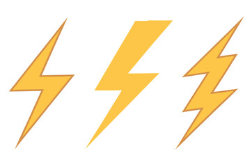 Lightning icon set. Thunderbolt. Vector 

