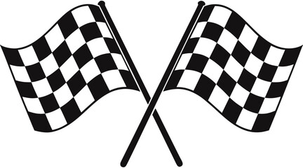 Racing flag icons set. Finish flag. Vector illustration 
