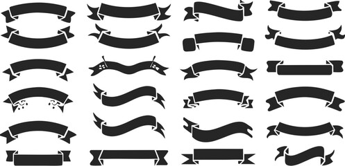 Ribbon banner set. Simple ribbons. Vector 
