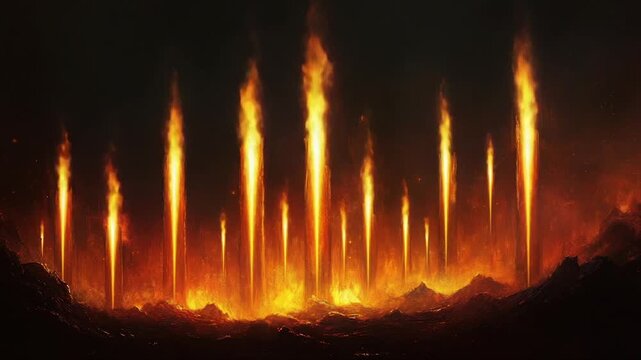 Fiery Pillars of a Molten Landscape