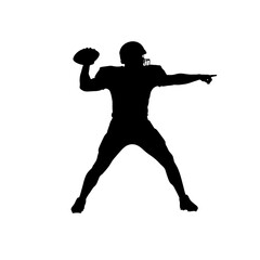 American Football Player Silhouette Action Pose