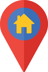 Red Home Location Pin Map Marker Vector illustration