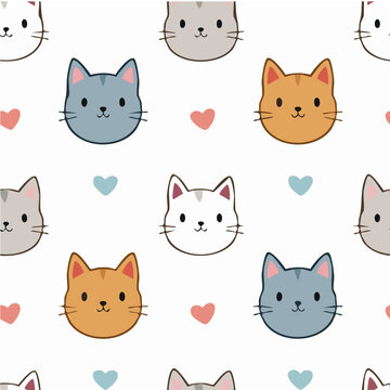 seamless pattern with cats