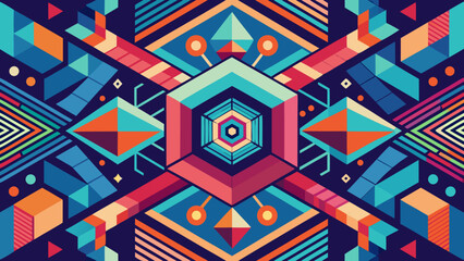 Geometric abstract with a symmetrical central hexagon