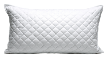 Comfortable quilted pillow on a white isolated background.