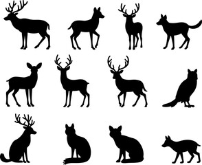 vector silhouettes of animals