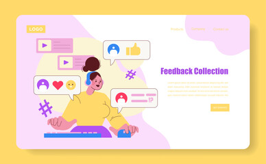 Interactive Feedback Collection Vector Illustration