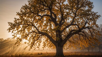 Obraz premium tree at sunset