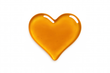 Honey heart dripping on a transparent background, ideal for valentine's day or any design related to honey or sweetness