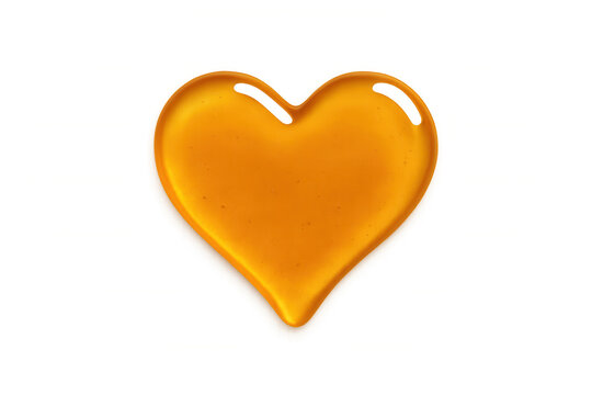 Honey heart dripping on a transparent background, ideal for valentine's day or any design related to honey or sweetness