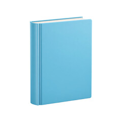 Light blue binder standing upright isolated on transparent background