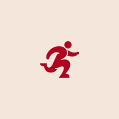Obraz premium Running Man Logo icon flat vector design