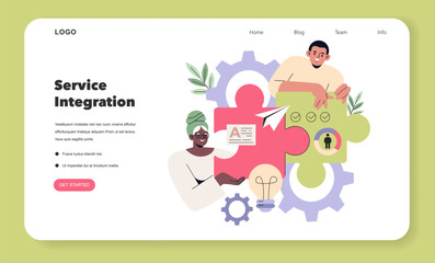 Collaborative Service Integration Vector Illustration