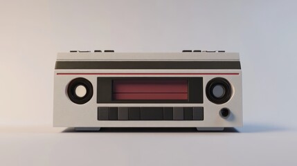 Obraz premium The rendered image presents a retro styled audio cassette player