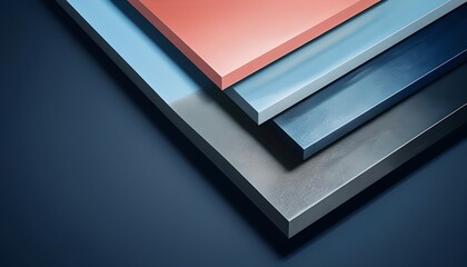 Abstract Geometric Metal Layers with Soft Pastel Gradient