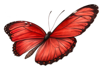 Fototapeta premium Red Butterfly Isolated on White Background 