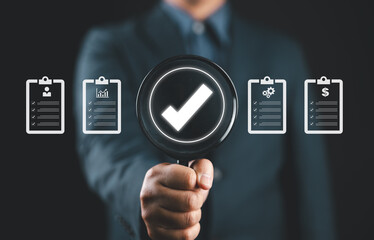 Concept of auditing and evaluating quality and efficiency of personnel, business document evaluation process, inspection of business finance tax documents, Data analysis reports growth results