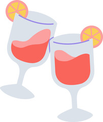 Festive Cheers Cocktails Celebration Illustration