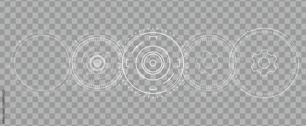 Aufkleber futuristic hud and ui elements. abstract vector circles with technology and digital design.