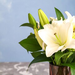 Obraz premium Close-up of a bouquet of white lilies