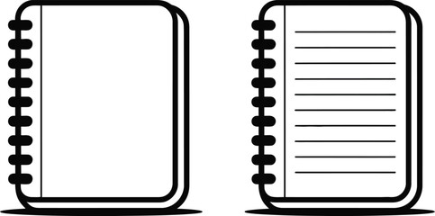 Two Notebook Icons One Blank One Lined notepad journal