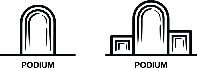Two Podium Icons One Simple One With Steps stage platform