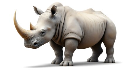 Obraz premium Majestic White Rhino A Gentle Giant of African Plains