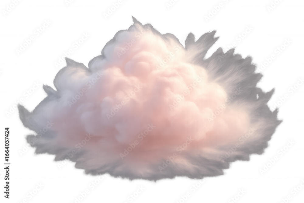Aufkleber soft pink cloud floating ethereally against transparent backdrop, lending dreamy visual element to g