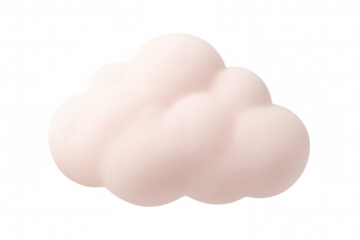 Soft pink fluffy cloud drifting against transparent background, lending playful ethereal charm to creative designs