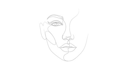 Minimalist line art face design expressing beauty with artistic simplicity and elegance