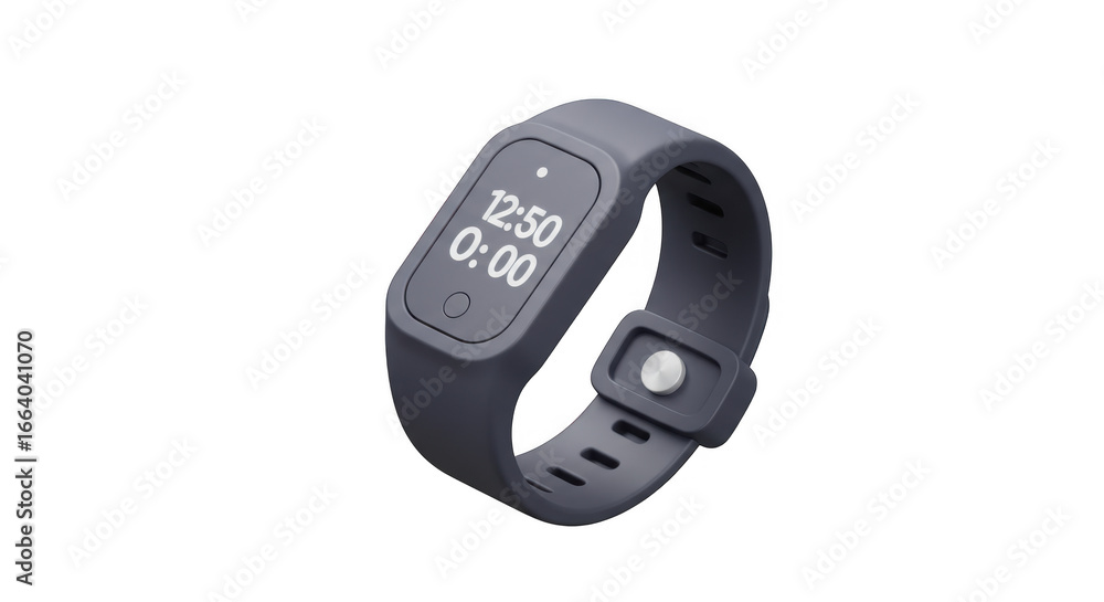 Poster Digital wristwatch with display isolated on transparent background