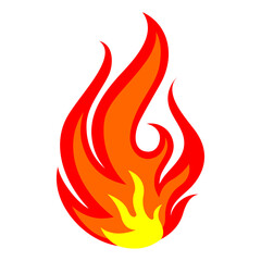 Burning Fire Flame Vector Isolated on White Background