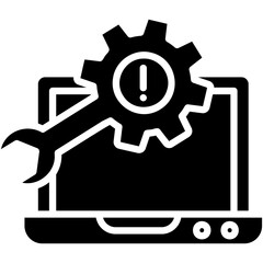 Solid Black Troubleshooting Icon