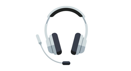 Modern headset with microphone illustration for communication and customer service applications