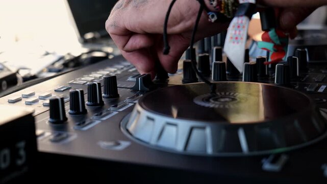 dj mixer at the party