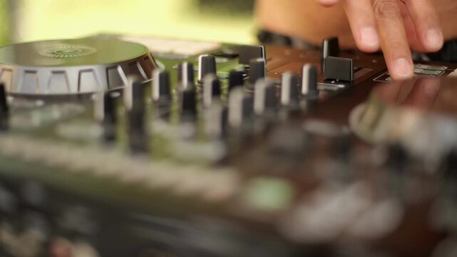 dj mixer at the party
