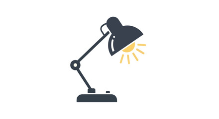 Stylized illustration showcasing a blue desk lamp illuminating with radiant light